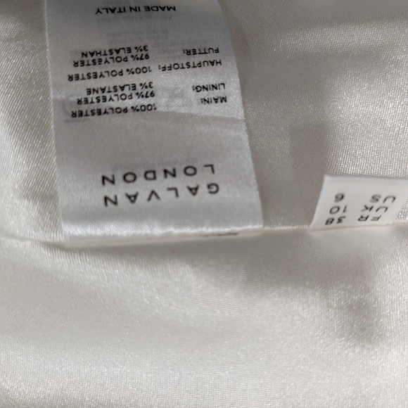 Galvan London Ivory Satin, Cropped Pandora Bridal Dress, Midi - Picture 7 of 14